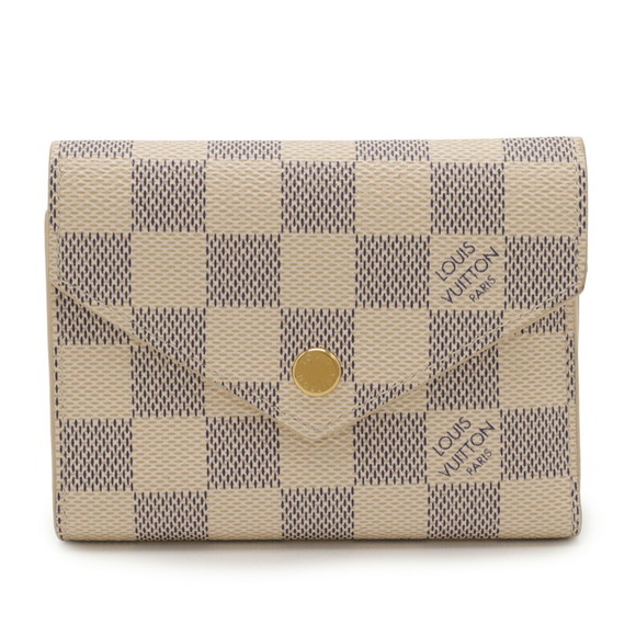 LOUIS VUITTON Damier Azur Portefeuille Victorine Tri-fold Wallet N64022